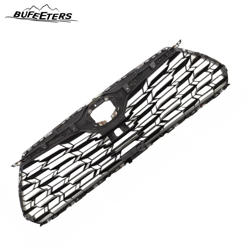 BUFEETERS Front Bumper Upper Grille w/Camera Hole Position Fit For 2020 2021 2022 Toyota Highlander,Mesh Style,Chrome&Black