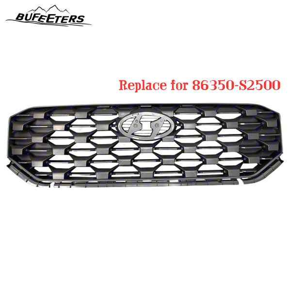 BUFEETERS   Front Bumper Grille Assembly Fit For 2021 2022 Hyundai Santa Fe,Factory Style,Black