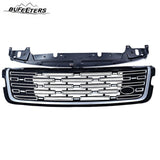 BUFEETERS Front Bumper Upper Grille Fit For 2017 2018 2019 2020 2021 2022 2023 2024 Range Rover Velar,Mesh Style,Black&Silver
