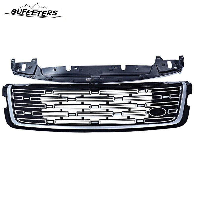 BUFEETERS Front Bumper Upper Grille Fit For 2017 2018 2019 2020 2021 2022 2023 2024 Range Rover Velar,Mesh Style,Black&Silver