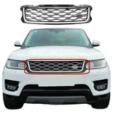 BUFEETERS Front Bumper Upper Grille Fit For 2014 2015 2016 2017 Range Rover Sport,Honeycomb Style,Silver