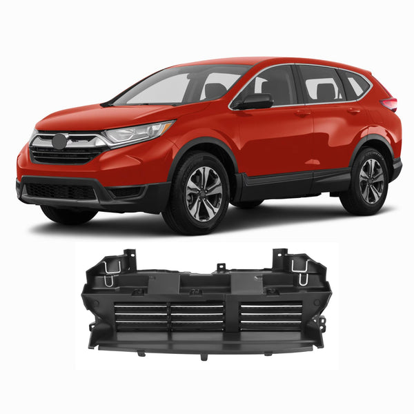 BUFEETERS Front Upper Active Grille Shutter W/o Motor Fit For 2017 2018 2019 Honda CRV CR-V,Factory Style,Black
