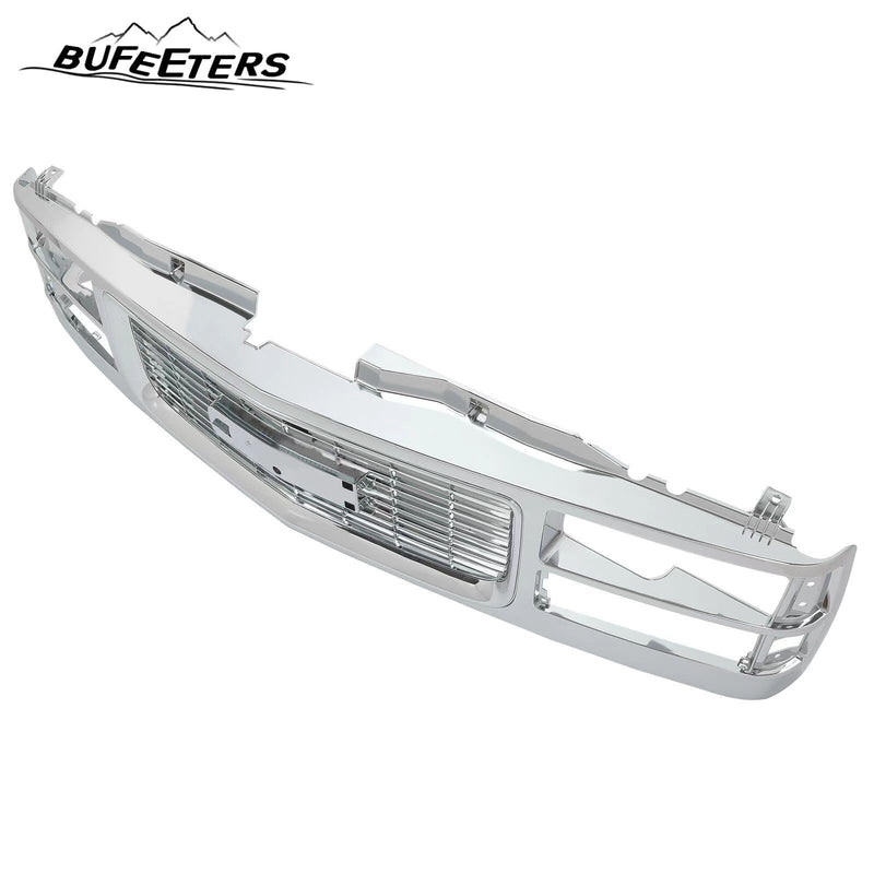 BUFEETERS   Front Bumper Upper Chrome Grille Assembly Fit For GMC C/K 1500 2500 3500 1994 1995 1996 1997 1998 1999 2000 Yukon,Chrome&Silver
