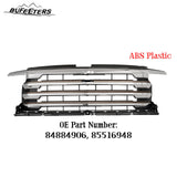 BUFEETERS Front Bumper Upper Grille Fit For 2022 2023 2024 Chevy Silverado 1500 High Country,Chrome&Silver