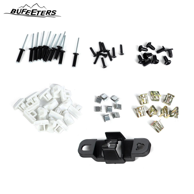 BUFEETERS  Front Bumper Upper Grille w/ Camera Hole Fit For 2018 2019 2020 2021 2022 2023 2024 Jeep Wrangler JL Gladiator JT,Rubicon Style,Bright White&Matte Black