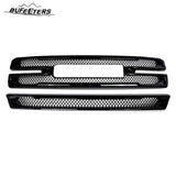 BUFEETERS Front Bumper Grille Covers Grill Overlay Fit For 2019 2020 2021 GMC Sierra 1500 SLT AT4,Factory Style,Gloss Black