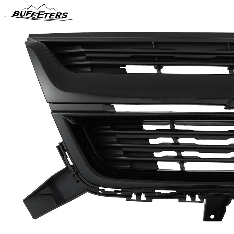BUFEETERS Front Bumper Upper Grille Fit For 2015 2016 2017 2018 2019 2020 Chevrolet Colorado,Mesh Style,Gloss Black