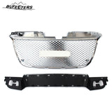 BUFEETERS Front Upper Lower Grille Mesh Assembly Fit For 2007 2008 2009 2010 2011 2012 2013 2014 GMC Yukon/Yukon XL,Denali Style,Chrome&Black