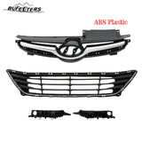 BUFEETERS    Front Upper Lower Grilles & Bumper Brackets Set Fit For 2014 2015 2016 Hyundai Elantra,Horizontal Billet Style,Chrome&Black