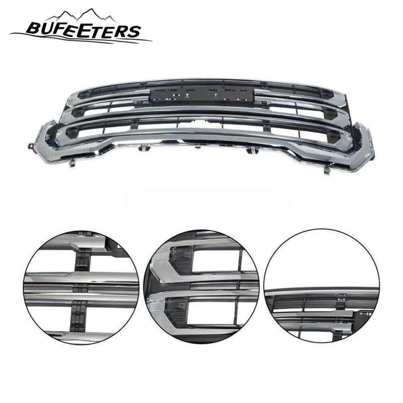 BUFEETERS Front Bumper Upper Chrome Grille Fit For 2020 2021 2022 2023 GMC Acadia,Black & Chrome