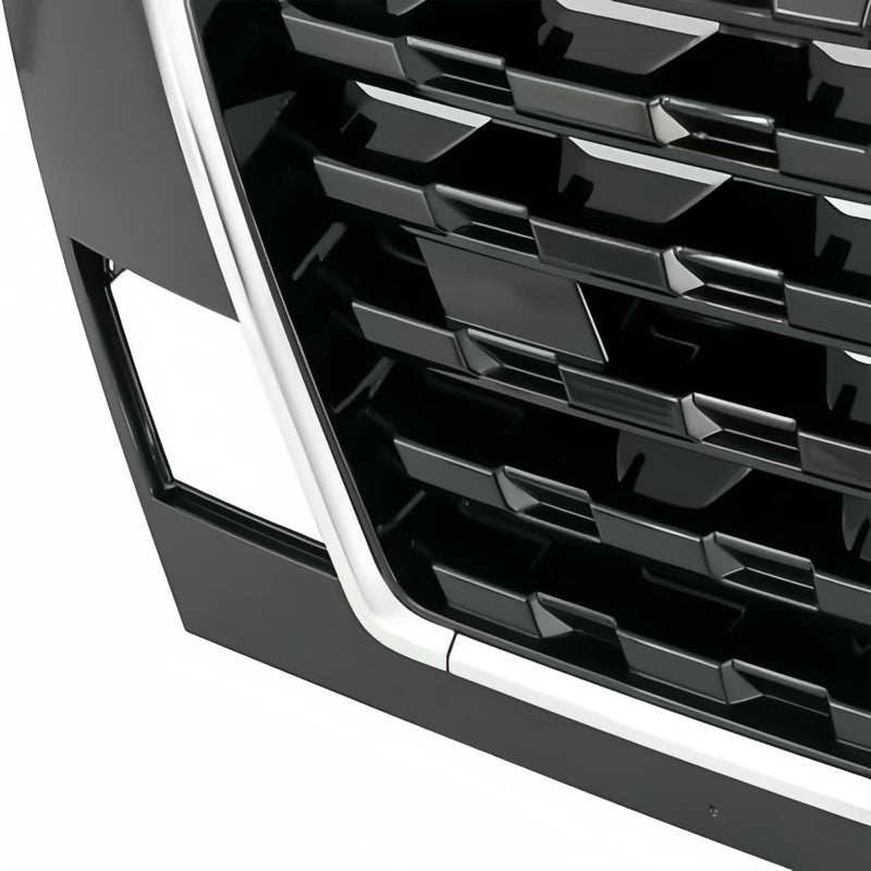 BUFEETERS   Front Upper Grille Fit For 2021 2022 2023 Nissan Kicks,Black&Chrome