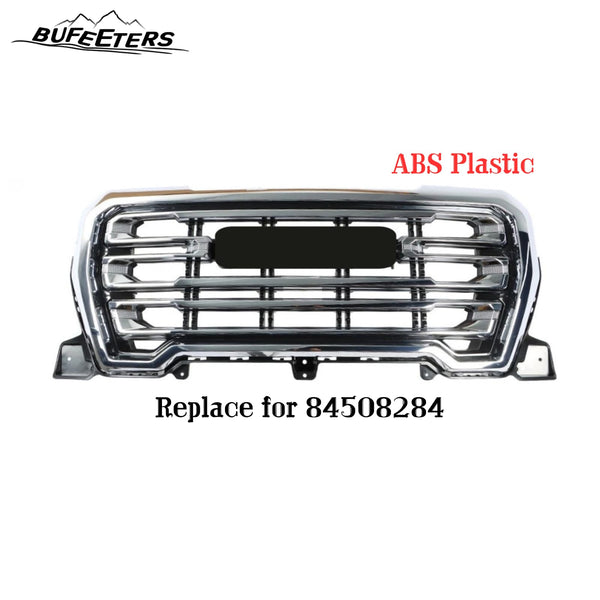 BUFEETERS Front Bumper Upper Chrome Grille Fit For 2019 2020 2021 GMC Sierra 1500 SLT,Factory Style