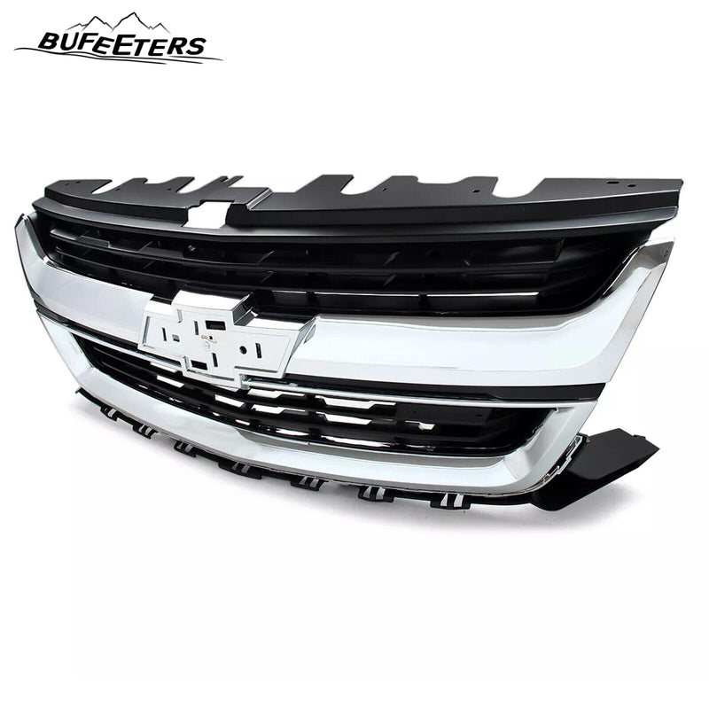 BUFEETERS  Front Bumper Upper Grille Fit For 2015 2016 2017 2018 2019 2020 Chevrolet Colorado,Mesh Style,Chrome&Black
