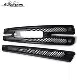 BUFEETERS Front Bumper Grille Covers Grill Overlay Fit For 2019 2020 2021 GMC Sierra 1500 SLT AT4,Factory Style,Matte Black