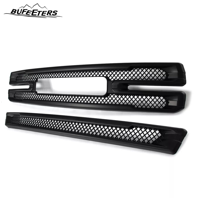 BUFEETERS Front Bumper Grille Covers Grill Overlay Fit For 2019 2020 2021 GMC Sierra 1500 SLT AT4,Factory Style,Matte Black