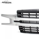 BUFEETERS Front Bumper Upper Grille Fit For 2019 2020 2021 Chevy Silverado 1500,Factory Style,WA636R Silver lce Metallic&Matte Black