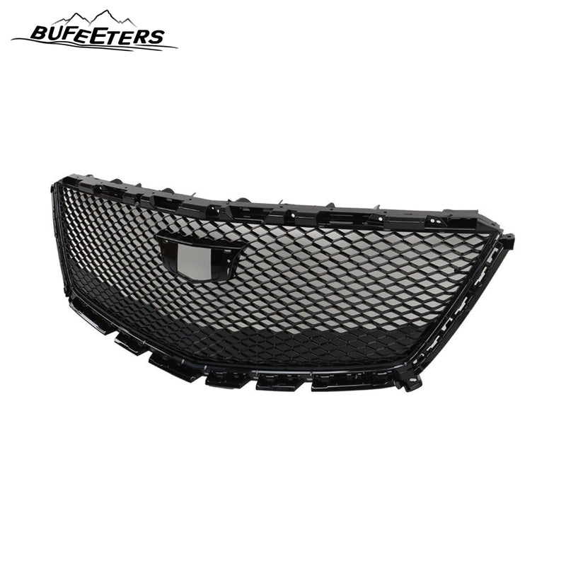 BUFEETERS   Front Bumper Upper Grille Fit For 2016 2017 2018 2019 2020 2021 Cadillac XT5,Mesh Style,Gloss Black