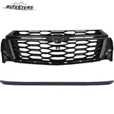 BUFEETERS  12PCS Front Bumper Cover RS Grille Assembly Kit Complete Fit For 2022 2023 2024 Chevy Chevrolet Traverse,Horizontal Billet Style,Black