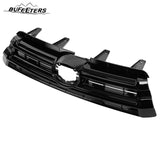BUFEETERS Front Upper and Lower Grille Fit For 2017 2018 2019 Toyota Highlander,Factory Style,Gloss Black