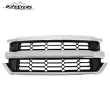 BUFEETERS Front Bumper Upper Grille Fit For 2016 2017 2018 2019 Chevrolet Silverado 1500,Honeycomb Style,Chrome&Black