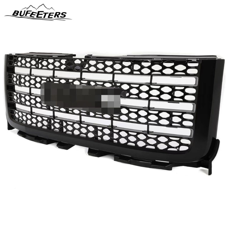 BUFEETERS  Front Upper Lower Grille Fit For GMC Sierra 2500HD/3500HD Denali 2011 2012 2013 2014 #20966057,Factory,Style,Black