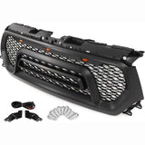 BUFEETERS  Front Upper Grille w/LED Fit For 2019 2020 2021 2022 2023 Dodge Ram 1500,Rebel Style,Matte Black