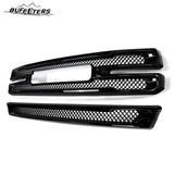 BUFEETERS Front Bumper Grille Covers Grill Overlay Fit For 2019 2020 2021 GMC Sierra 1500 SLT AT4,Factory Style,Gloss Black