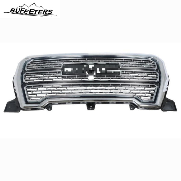 BUFEETERS Front Bumper Upper Chrome Grille Assembly Fit For 2019 2020 2021 GMC Sierra 1500 Denali,Factory Style