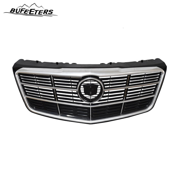 BUFEETERS  Front Bumper Upper Grille Fit For 2014 2015 2016 2017 2018 2019 Cadillac CTS,Factory Style,Nickle Pearl Chrome