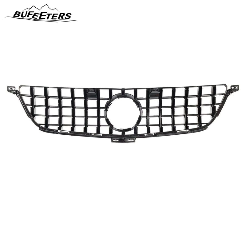 BUFEETERS  Front Bumper Upper Grille W/o Camera Hole Fit For 2012 2013 2014 2015 Benz W166 ML350 400 550 AMG,GT Style,Chrome&Black