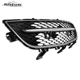 BUFEETERS  Front Bumper Lower Grille with Chrome Surround Center Molding Fit For 2010 2011 2012 Mazda CX-9,Black+Dark Gray+Chrome