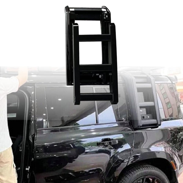 BUFEETRS Access Ladder Side Window Step Ladder Compatible With 2020 2021 2022 2023 2024 Land Rover Defender 90 110 130 Gloss Black