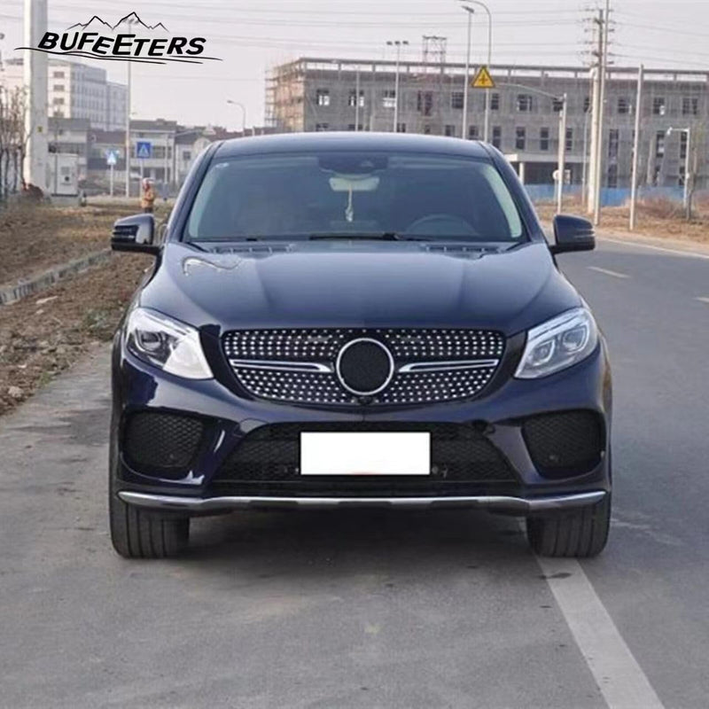 BUFEETERS  Front Bumper Upper Grille Fit For 2015 2016 2017 2018  2019 Mercedes Benz GLE Coupe Sport C292 ,Diamond Style,Black