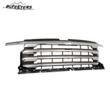 BUFEETERS Front Bumper Upper Grille Fit For 2022 2023 2024 Chevy Silverado 1500 High Country,Chrome&Silver
