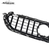 BUFEETERS  Front Bumper Upper Grille w/Camera Hole Fit For 2021 2022 Mercedes Benz W213 E350 E450,GT/Panamericana Style,Chrome&Black