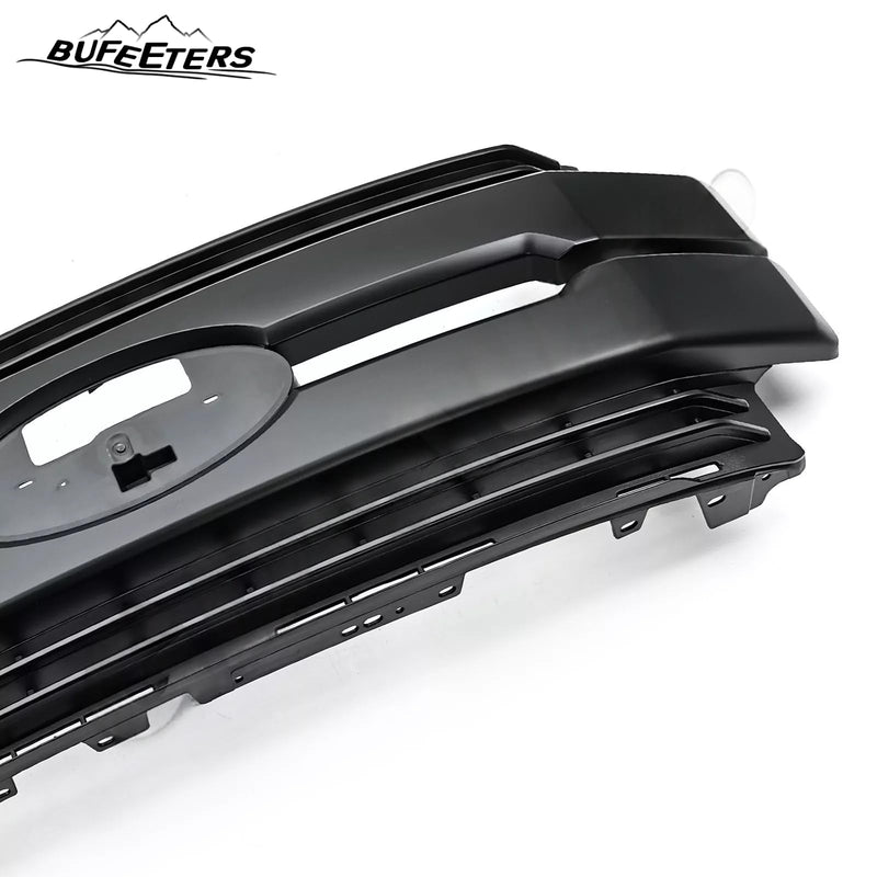 BUFEETERS Front Bumper Upper Grille Fit For 2017 2018 2019 F-250 F-350 F-450 F-550 Super Duty,Lariat Style,Matte Black
