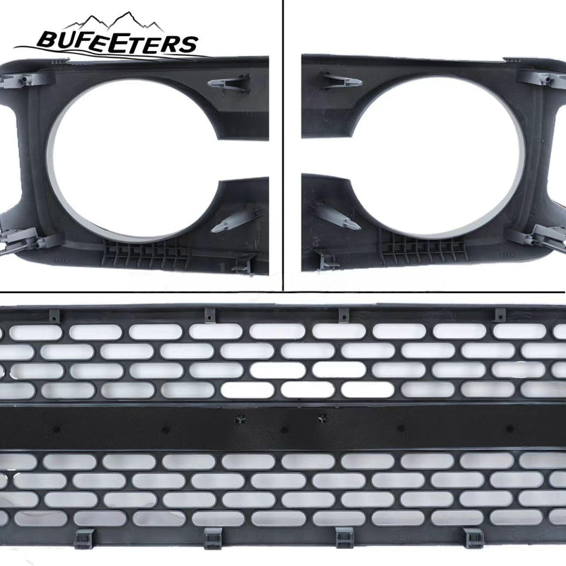 BUFEETERS Front Bumper Upper Grille W/Letters Fit For 2021 2022 2023 Ford Bronco,Honeycomb Style,Gloss White