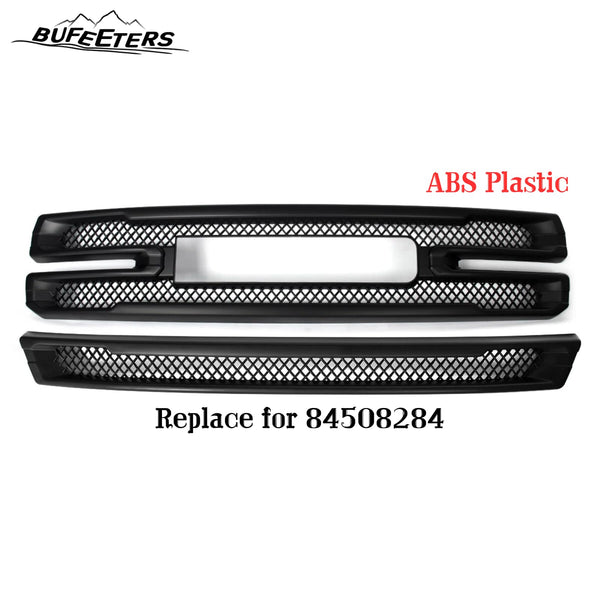 BUFEETERS Front Bumper Grille Covers Grill Overlay Fit For 2019 2020 2021 GMC Sierra 1500 SLT AT4,Factory Style,Matte Black