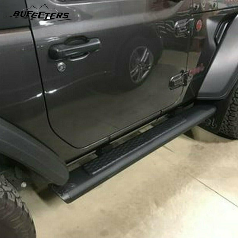 BUFEETERS Side Step Running Board Nerf Bar Fit For 2018 2019 2020 2021 2022 2023 2024 Jeep Wrangler JL 2 Door,Black