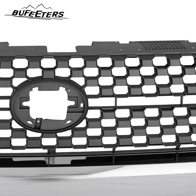 BUFEETERS Front Upper Grille & Hood Bulge Fit For 2014 2015 2016 2017 2018 2019 2020 Toyota Tundra,Honeycomb Style,Chorme&Black