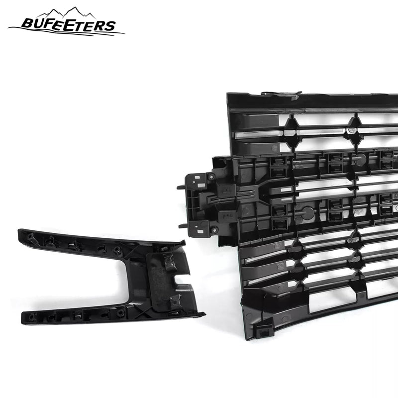 BUFEETERS Front Bumper Upper Grille Assembly Fit For 2019 2020 2021 2022 Chevy Silverado 1500,LTZ Style/Horizontal Billet Style,Gloss Black