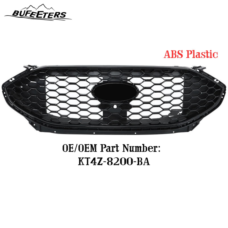 BUFEETERS Front Bumper Grille With Camera Hole Fit For 2019 2020 2021 2022 2023 2024 Ford Edge ST Sport,Honeycomb Style,Gloss Black