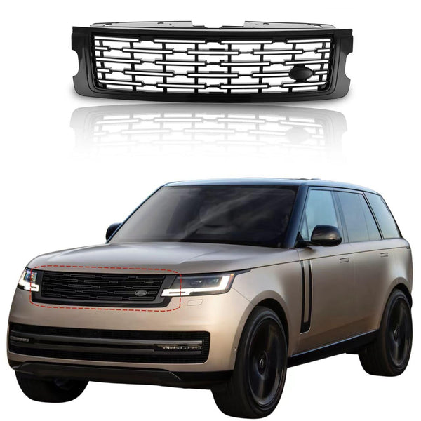 BUFEETERS Front Bumper Upper Grille Fit For 2018 2019 2020 2021 2022 Range Rover,2023 Style,Gloss Black