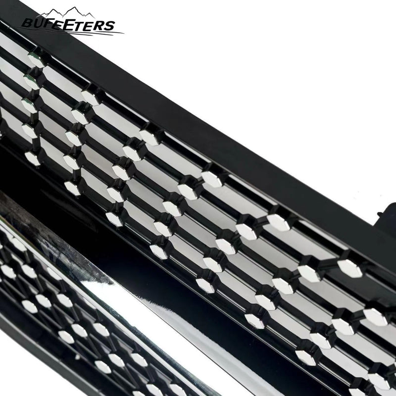 BUFEETERS   Front Bumper Upper Grille W/o Camera Hole Fit For 2012 2013 2014 2015 Benz W166 ML-Class Facelift,Diamond Style,Gloss Black