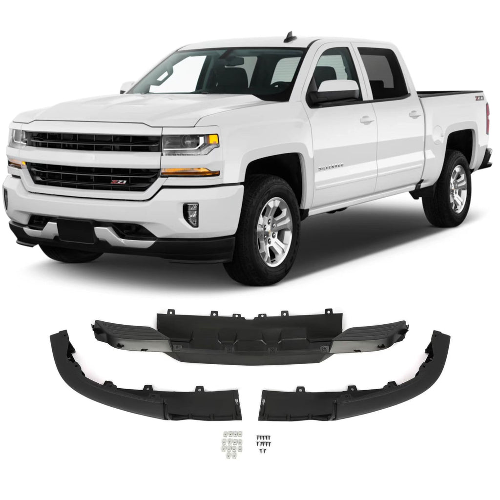 BUFEETERS Front Lower Bumper Valance Fit For 2016 2017 2018 2019 Chevrolet Silverado 1500 Black