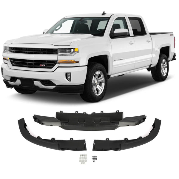 BUFEETERS Front Lower Bumper Valance Fit For 2016 2017 2018 2019 Chevrolet Silverado 1500 Black