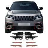 BUFEETERS 1 Pair Front Bumper Fog Lamp Black  Grille Cover Fit For 2018 2019 2020 2021 Land Rover Range Rover Velar