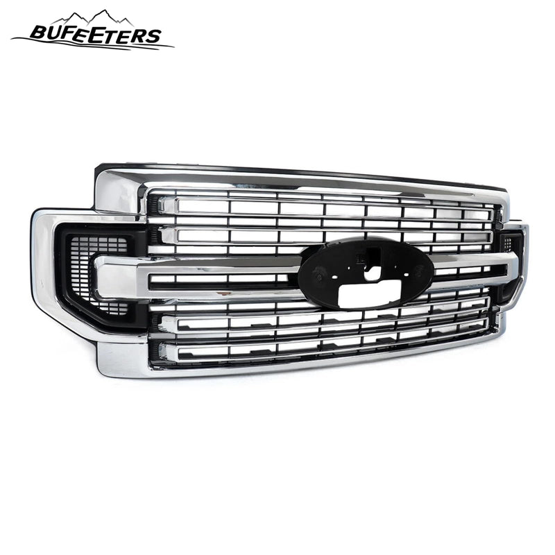 BUFEETERS Front Bumper Upper Grille Fit For 2020 2021 2022 F-250 F-350 F-450 F-550 Super Duty,Limited Style,Chrome&Black