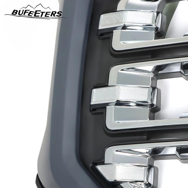 BUFEETERS Front Bumper Grille  Fit For 2016 2017 2018 2019 Gmc Sierra 1500,Horizontal Billet Style,Black &Bright Chrome Plating