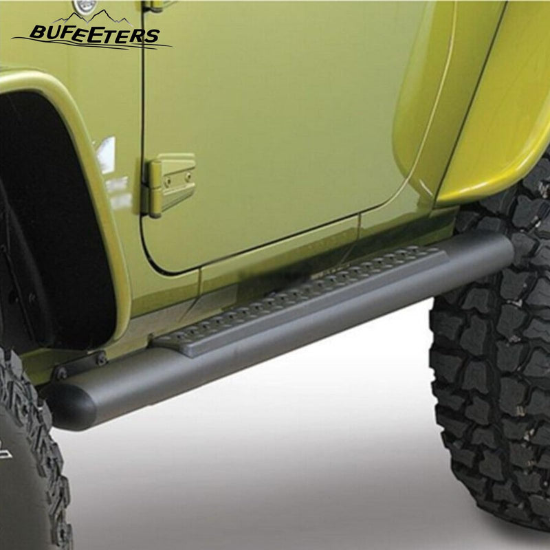 BUFEETERS Side Step Running Board Nerf Bar Fit For 2018 2019 2020 2021 2022 2023 2024 Jeep Wrangler JL 2 Door,Black